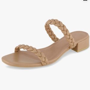 Sincerely Jules nude blush braided low heel slides